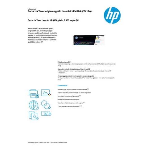 Toner 410A HP giallo  CF412A